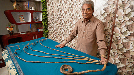 Shridhar Chillal, longest fingernails world record, India, Asia Stock Photo  - Alamy